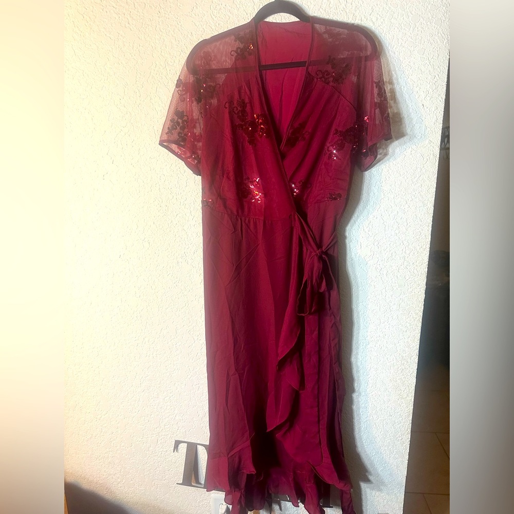 Burgundy Wrap Dress